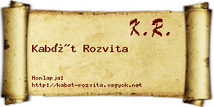 Kabát Rozvita névjegykártya